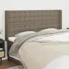 Image de vidaXL Tête de lit avec oreilles Taupe 183x16x118/128 cm Tissu