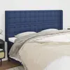 Image de vidaXL Tête de lit avec oreilles Bleu 183x16x118/128 cm Tissu