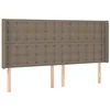 Image de vidaXL Tête de lit avec oreilles Taupe 203x16x118/128 cm Tissu