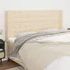 Image de vidaXL Tête de lit avec oreilles Crème 203x16x118/128 cm Tissu