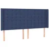 Image de vidaXL Tête de lit avec oreilles Bleu 203x16x118/128 cm Tissu