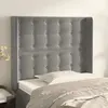 Image de vidaXL Tête de lit avec oreilles Gris clair 83x16x118/128 cm Velours