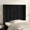 Image de vidaXL Tête de lit avec oreilles Noir 83x16x118/128 cm Velours