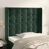 Image de vidaXL Tête de lit avec oreilles Vert foncé 83x16x118/128 cm Velours