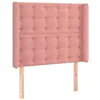 Image de vidaXL Tête de lit avec oreilles Rose 83x16x118/128 cm Velours