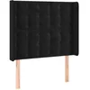 Image de vidaXL Hoofdbord met randen 93x16x118/128 cm fluweel zwart