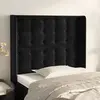 Image de vidaXL Tête de lit avec oreilles Noir 93x16x118/128 cm Velours