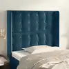 Image de vidaXL Tête de lit avec oreilles Bleu foncé 93x16x118/128 cm Velours