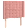 Image de vidaXL Tête de lit avec oreilles Rose 93x16x118/128 cm Velours