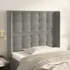 Image de vidaXL Tête de lit avec oreilles Gris clair 103x16x118/128 cm Velours