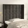 Image de vidaXL Tête de lit avec oreilles Gris foncé 103x16x118/128 cm Velours