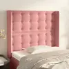 Image de vidaXL Tête de lit avec oreilles Rose 103x16x118/128 cm Velours