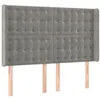 Image de vidaXL Tête de lit avec oreilles Gris clair 147x16x118/128 cm Velours