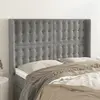 Image de vidaXL Tête de lit avec oreilles Gris clair 147x16x118/128 cm Velours