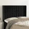 Image de vidaXL Tête de lit avec oreilles Noir 147x16x118/128 cm Velours