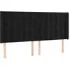 Image de vidaXL Tête de lit avec oreilles Noir 163x16x118/128 cm Velours