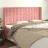 Image de vidaXL Tête de lit avec oreilles Rose 163x16x118/128 cm Velours