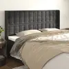 Image de vidaXL Tête de lit avec oreilles Gris foncé 183x16x118/128 cm Velours