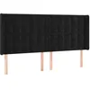 Image de vidaXL Tête de lit avec oreilles Noir 183x16x118/128 cm Velours