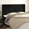 Image de vidaXL Tête de lit avec oreilles Noir 183x16x118/128 cm Velours