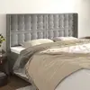 Image de vidaXL Tête de lit avec oreilles Gris clair 203x16x118/128 cm Velours