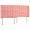 Image de vidaXL Tête de lit avec oreilles Rose 203x16x118/128 cm Velours