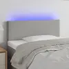 Image de vidaXL Tête de lit à LED Gris clair 80x5x78/88 cm Tissu