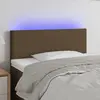 Image de vidaXL Tête de lit à LED Marron Foncé 80x5x78/88 cm Tissu