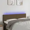 Image de vidaXL Tête de lit à LED Marron Foncé 144x5x78/88 cm Tissu