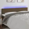Image de vidaXL Tête de lit à LED Marron foncé 200x5x78/88 cm Tissu