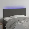 Image de vidaXL Tête de lit à LED Gris foncé 100x5x78/88 cm Velours