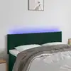Image de vidaXL Tête de lit à LED Vert foncé 144x5x78/88 cm Velours