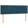 Image de vidaXL Hoofdbord LED 144x5x78/88 cm fluweel donkerblauw