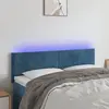 Image de vidaXL Tête de lit à LED Bleu foncé 144x5x78/88 cm Velours