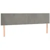 Image de vidaXL Tête de Lit à LED Meuble de Chambre à Coucher Accessoire de Lit Double Tête de Cadre de Lit Intérieur Gris Clair 200x5x78/88 cm Velours