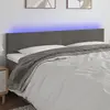 Image de vidaXL Tête de lit à LED Gris foncé 200x5x78/88 cm Velours