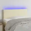 Image de vidaXL Tête de lit à LED Crème 100x5x78/88 cm Similicuir