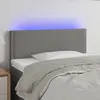 Image de vidaXL Tête de lit à LED Gris foncé 100x5x78/88 cm Tissu