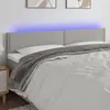 Image de vidaXL Tête de lit à LED Gris clair 200x5x78/88 cm Tissu
