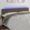 Image de vidaXL Tête de lit à LED Marron foncé 200x5x78/88 cm Tissu