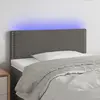 Image de vidaXL Tête de lit à LED Gris foncé 100x5x78/88 cm Velours