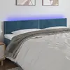 Image de vidaXL Tête de lit à LED Bleu foncé 180x5x78/88 cm Velours