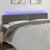 Image de vidaXL Tête de lit à LED Gris foncé 200x5x78/88 cm Velours