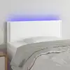 Image de vidaXL Tête de lit à LED Blanc 100x5x78/88 cm Similicuir