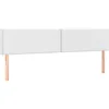 Image de vidaXL Tête de Lit à LED Meuble de Chambre à Coucher Accessoire de Lit Double Tête de Cadre de Lit Intérieur Blanc 200x5x78/88 cm Similicuir