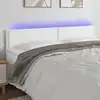 Image de vidaXL Tête de lit à LED Blanc 200x5x78/88 cm Similicuir