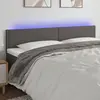 Image de vidaXL Tête de lit à LED Gris 200x5x78/88 cm Similicuir