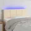 Image de vidaXL Tête de lit à LED Crème 80x5x78/88 cm Tissu