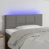 Image de vidaXL Tête de lit à LED Gris foncé 100x5x78/88 cm Tissu