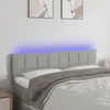 Image de vidaXL Tête de lit à LED Gris clair 144x5x78/88 cm Tissu
